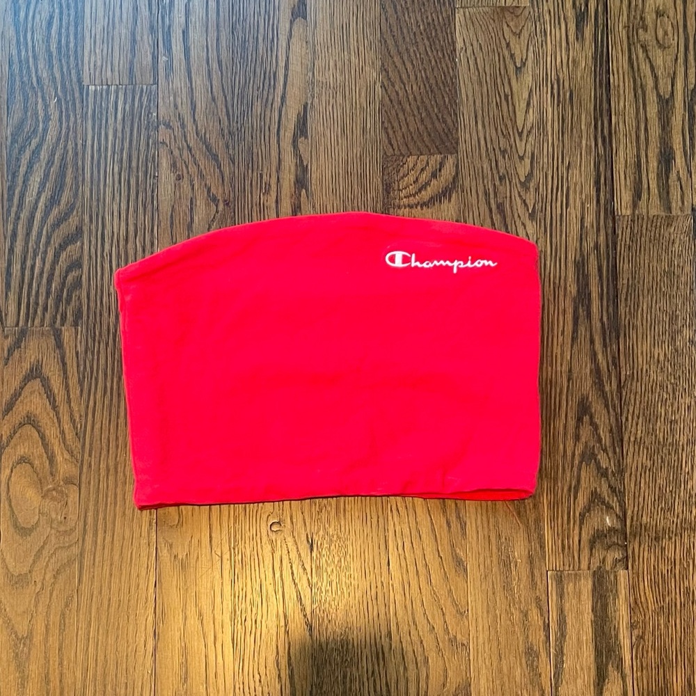 Red Champion tube top (can go with black Champion shrug), size M. - Picture 1 of 2
